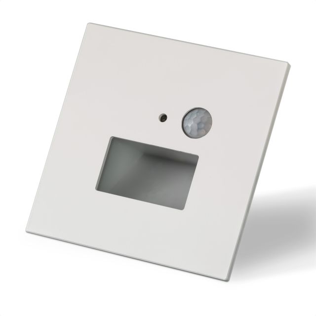 LED Treppenbeleuchtung 230V, mit PIR Sensor, 2W, Colorswitch + Cover eckig, weiß 2