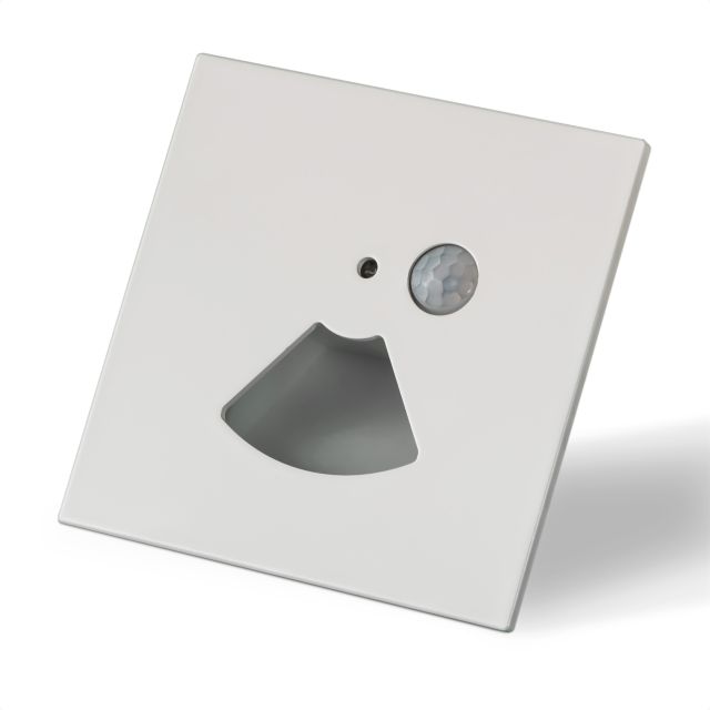 LED Treppenbeleuchtung 230V, mit PIR Sensor, 2W, Colorswitch + Cover eckig, weiß 3