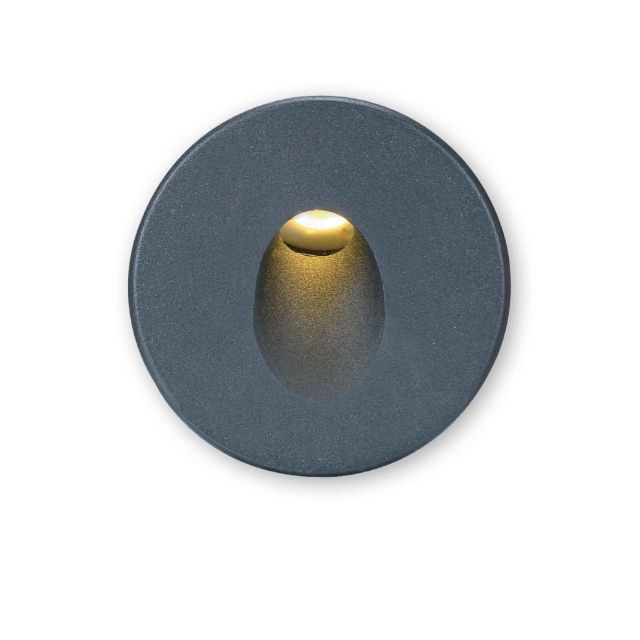 LED Wandeinbauleuchte Sys-Wall68, 230V, 3W, ColorSwitch  und Cover rund, schwarz