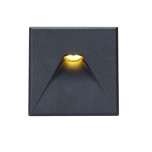 LED Wandeinbauleuchte Sys-Wall68, 230V, 3W, ColorSwitch  und Cover eckig, schwarz 2