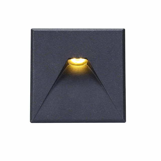 LED Wandeinbauleuchte Sys-Wall68, Plug&Play-F, 3W, 3000K und Cover eckig, schwarz 2