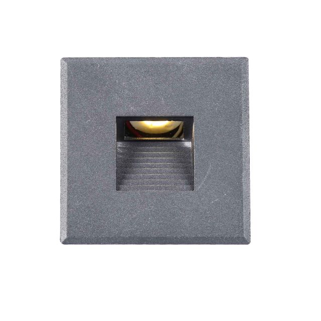 LED Wandeinbauleuchte Sys-Wall68, Plug&Play-F, 3W, 3000K und Cover eckig, silber 3