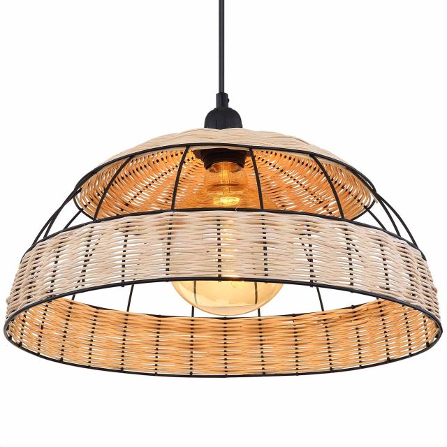 LED Hängeleuchte, Metall schwarz, 1x E27 Leuchtmittel