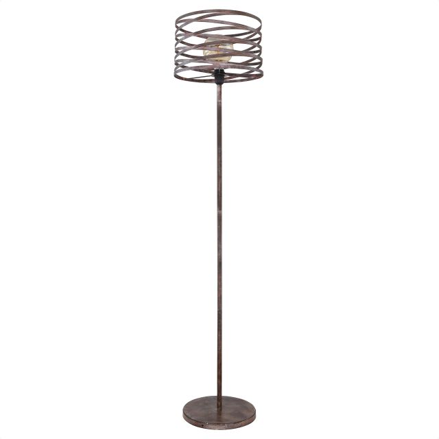 LED Stehleuchte, Metall rostfarben, 1x E27 Leuchtmittel