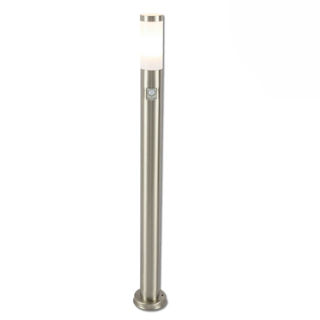 LED Pollerleuchte 1100, Edelstahl, 9W, warmweiß, IP44, PIR Bewegungssensor, inkl. E27 Leuchtmittel