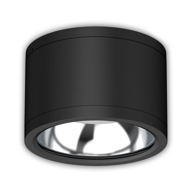 LED Deckenaufbaustrahler, schwarz, 25W, ColorSwitch 3000/4000/5000K, IP65, dimmbar