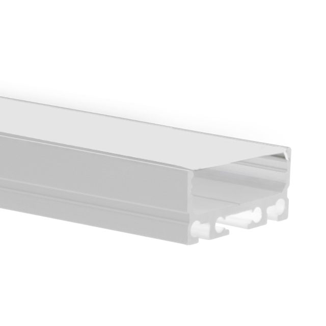 Profi LED Aufbauprofil Mini 24 flach weiss, 2 Meter inkl. flacher milchiger Abde
