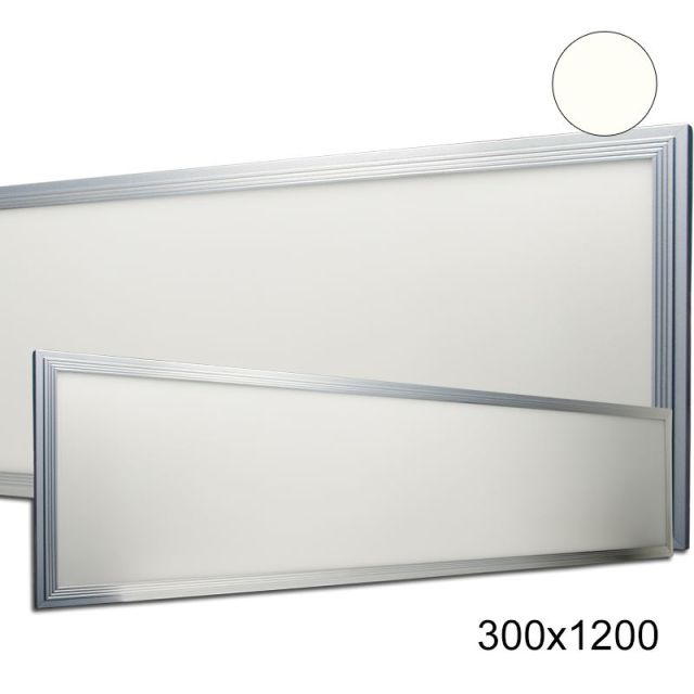 LED Panel 300x1200, 50 Watt, Gehäuse silber, neutralweiß inkl. TÜV LED Trafo
