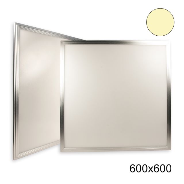 LED Panel 600x600, 50 Watt, Gehäuse silber, warmweiß inkl. TÜV LED Trafo