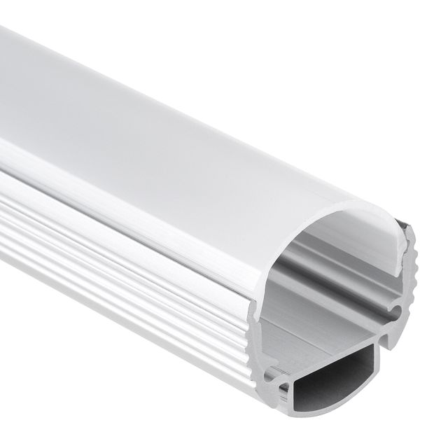 Profi LED Rundprofil Midi 14 opal, 2 Meter inkl. milchiger Abdeckung