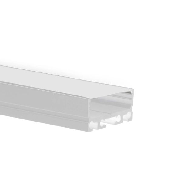 Profi LED Aufbauprofil Mini 24 flach, 2 Meter inkl. flacher milchiger Abdeckung