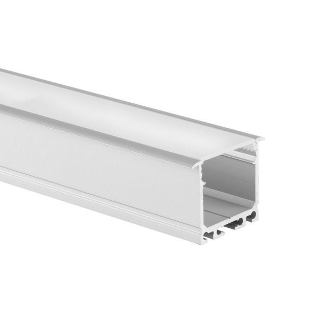 Profi LED Einbauprofil Maxi 24 opal 2 Meter inkl. flacher milchiger Abdeckung