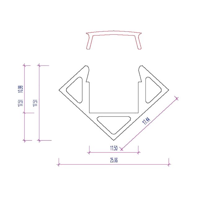 Profi LED SET 4M (2x2M) Eckprofil Mini 11 inkl. milchiger Abdeckung