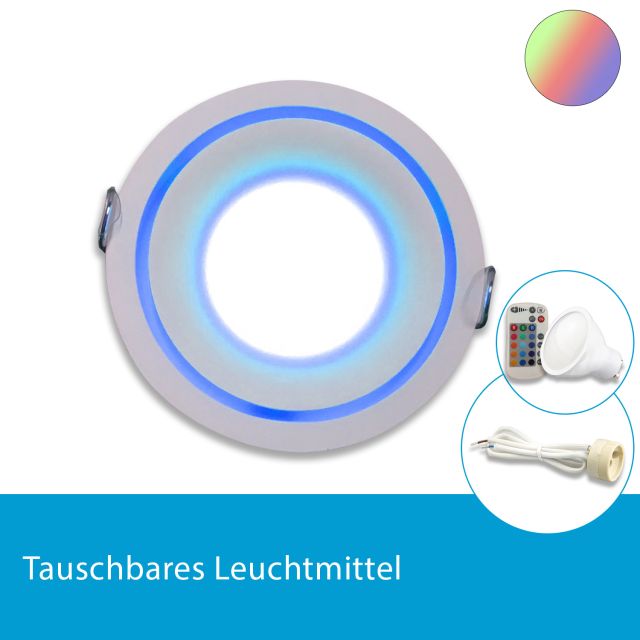 LED Einbaustrahler inkl. tauschbarem GU10 Leuchtmittel, 5W, RGB-WW, dimmbar