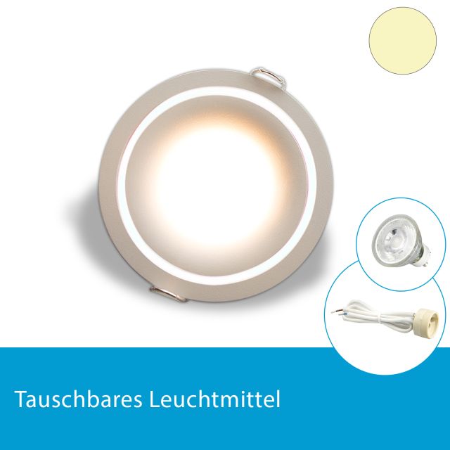 LED Einbaustrahler inkl. tauschbarem GU10 Leuchtmittel 5W, warmweiss