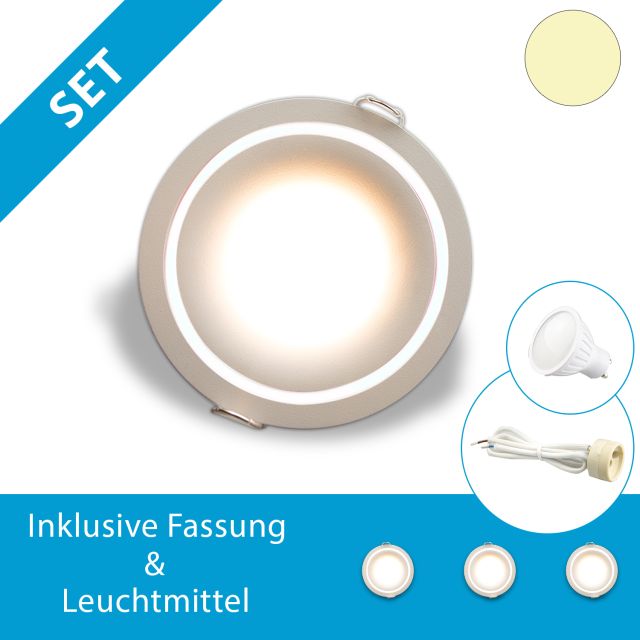 LED Einbaustrahler 3er Set inkl. 3x 4,5 Watt GU10 tauschbare Leuchtmittel