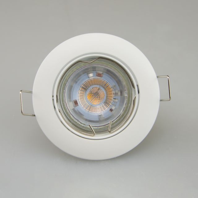 LED Einbaustrahler weiss, schwenkbar, GU10 LED 5W, tauschbar, warmweiss, dimmbar