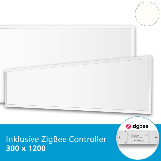 LED Panel 300x1200, 36 Watt, Gehäuse weiss, neutralweiss inkl. ZigBee Controller