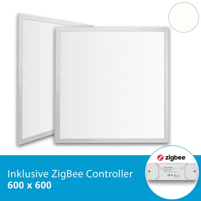LED Panel 600x600, 36 Watt, Gehäuse silber, neutralweiss inkl. ZigBee Controller