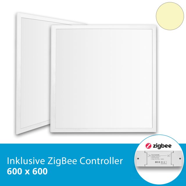 LED Panel 600x600, 36 Watt, Gehäuse weiss, warmweiss inkl. ZigBee Controller