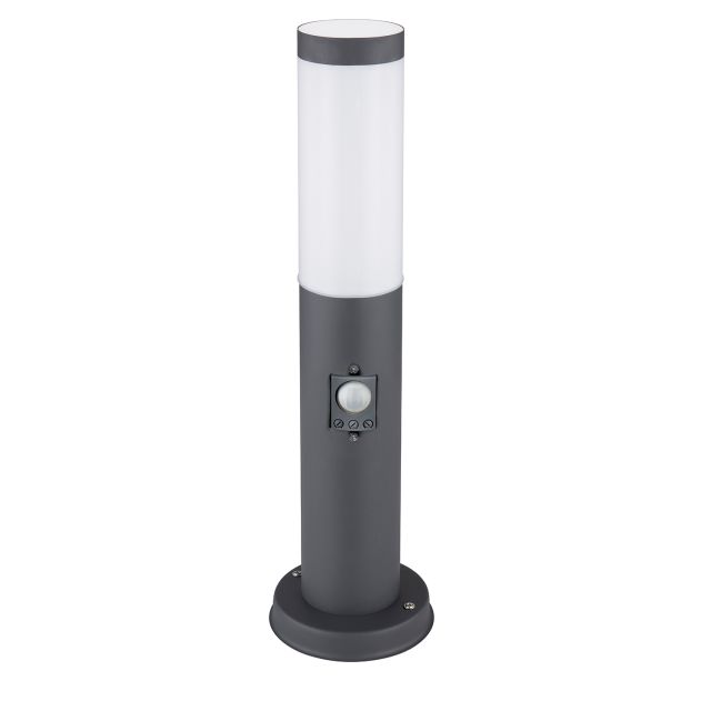 LED Pollerleuchte 450, anthrazit, IP44, PIR Bewegungssensor, 1x E27, exkl. Leuchtmittel