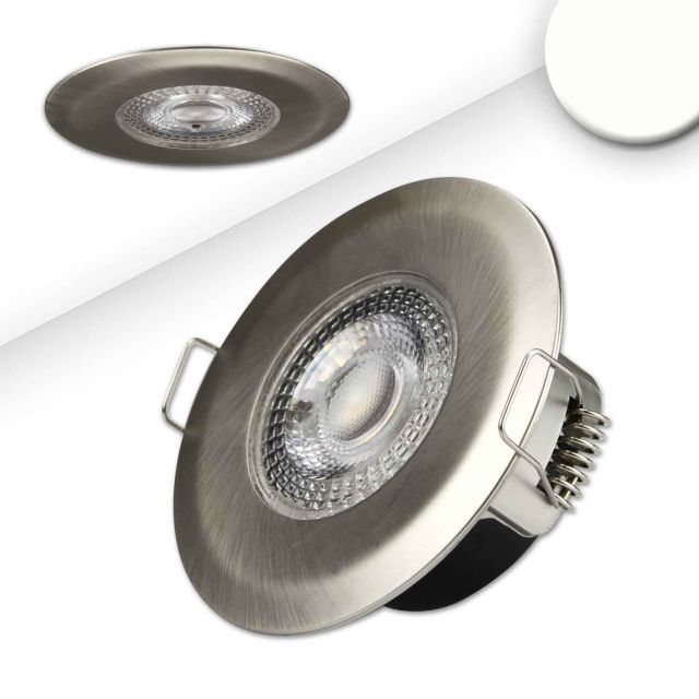 LED Einbaustrahler PC68, gebürstet, 5W, 38°, 4000K, IP44, 3 Stufen dimmbar
