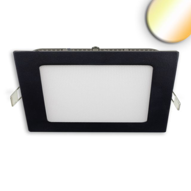 LED Downlight Ultraflach, schwarz, 24W, eckig, ColorSwitch 3000/3500/4000K, dimmbar