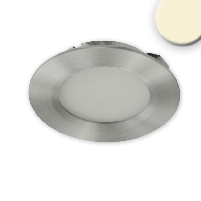 Plug&Play-F LED Möbeleinbaustrahler rund, 24V/DC, 3W, alu gebürstet, 3000K, 120°, dimmbar