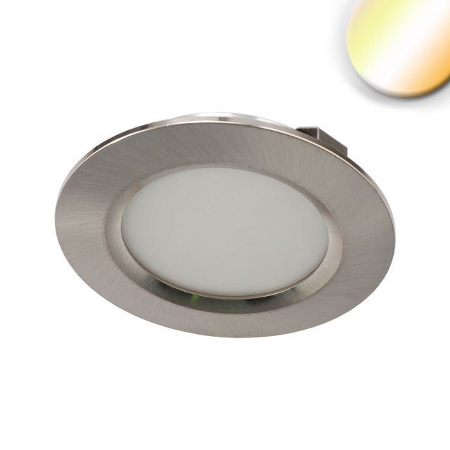 LED Möbeleinbaustrahler, Alu gebürstet, 3W, 120°, 24V/DC, rund, weißdynamisch, dimmbar