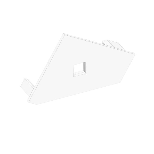 Endkappe EC111R weiß, rechts, mit Kabeldurchführung, für Eckprofil ANGLE18, 1 STK