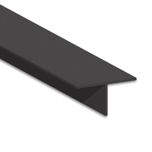 LED Trockenbauprofil T-Profil12, Aluminium schwarz RAL 9005, 200cm