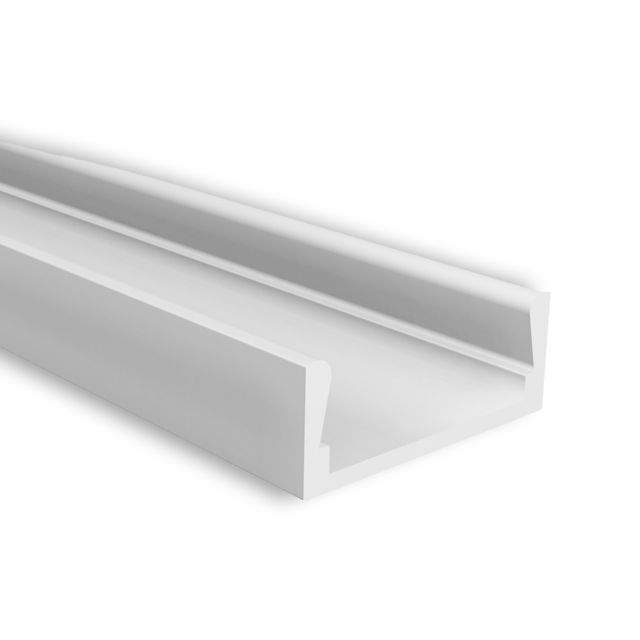 LED Aufbauprofil Micro-Alu10, Aluminium weiß RAL 9010, 200cm