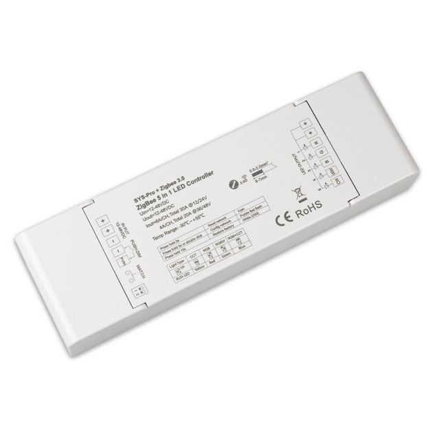 SERRI und Zigbee 3.0 Push/Funk 1-5 Kanal Multi-PWM-Dimmer, 12-24V/DC, 5x6A, 36-48V/DC, 5x4A