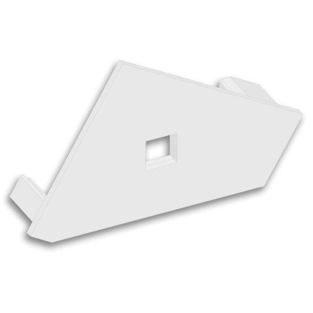 Endkappe EC111R weiß, rechts, mit Kabeldurchführung, für Eckprofil ANGLE18, 1 STK
