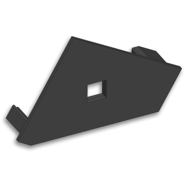 Endkappe EC111R schwarz, rechts, mit Kabeldurchführung für Eckprofil ANGLE18, 1 STK