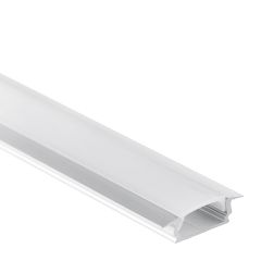 Profi LED Einbauprofil Mini 12 opal, 2 Meter inkl. milchiger Abdeckung