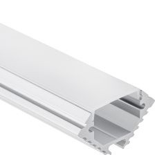 Profi LED Eckprofil Midi 12 opal, 2 Meter inkl. milchiger Abdeckung