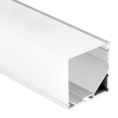 Profi LED Eckprofil Side 20 opal, 2 Meter inkl. milchiger Abdeckung