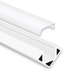 Profi LED Eckprofil Mini 11 weiss, 2 Meter inkl. milchiger Abdeckung