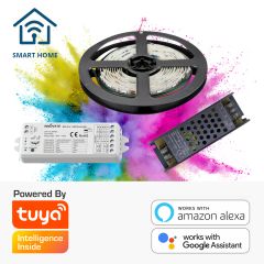 LED SMART HOME Streifen 5M SET 24V, RGB, 14,4W/m inkl. Trafo + WIFI TUYA Controller