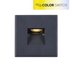 LED Treppenbeleuchtung Farbe einstellbar, eckig, schwarz, 230V, 3W, IP44 inkl. Einputzdose