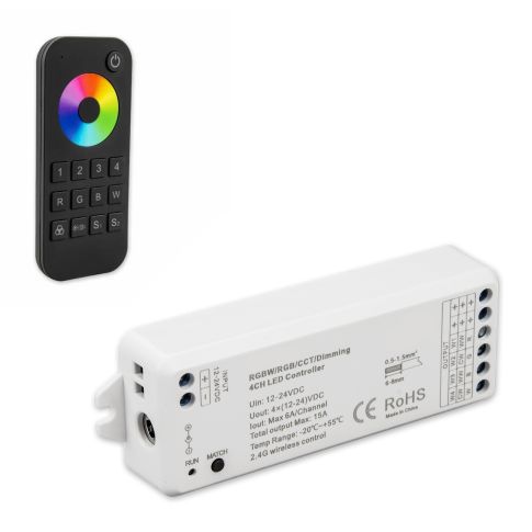 SERRI RGBW Funk Controller 36567 mit 4 Zonen Fernbedienung