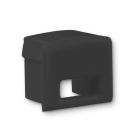 Endkappe EC82 schwarz, mit Kabeldurchführung, für Aufbauprofil Mini10, 1 STK