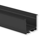 LED Einbauprofil Maxi24, Aluminium schwarz RAL 9005, 200cm