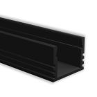 LED Aufbauprofil Pds4-Alu, Aluminium schwarz RAL 9005, 200cm