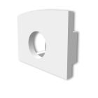 Endkappe EC226 weiß, mit Kabeldurchführung, für Aufbauprofil Pds4-Alu, 1 STK