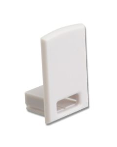 Endkappe EC17 für Aufbauprofil Micro 12, mit Kabelausgang, PVC, grauweiß