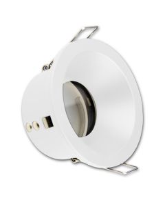 LED Einbaustrahler rund, Alu weiss, rückversetzt, für GU10/MR16 Leuchtmittel