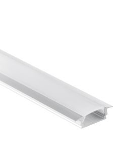 Profi LED Einbauprofil Mini 12 opal, 2 Meter inkl. milchiger Abdeckung