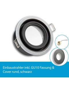 LED Einbaustrahler IP65 für GU10 Leuchtmittel inkl. Cover rund, schwarz